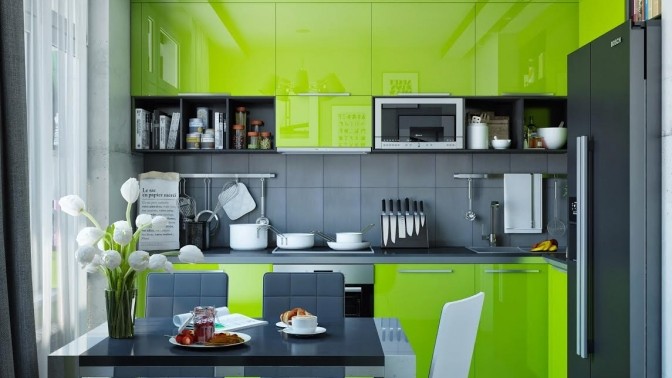 Дизайн кухни с зеленым кухонным гарнитуром фото Дизайн кухни с зеленым кухонным гарнитуром фото