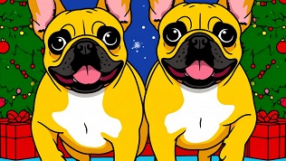 Посещение вечеринки с французскими бульдогами