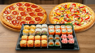 Комбонаборы «Стиляга» и «Сытый гость» от кафе «Суши на районе»