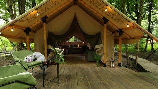 Отдых в роще на берегу реки с завтраком в глэмпинге «Лучшее место»