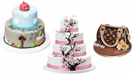 

1, 2, 3 килограмма торта из каталога или по собственному эскизу за полцены