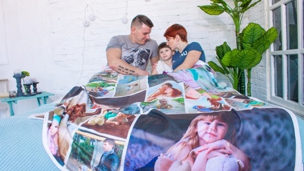

Плед с вашими фотографиями на заказ