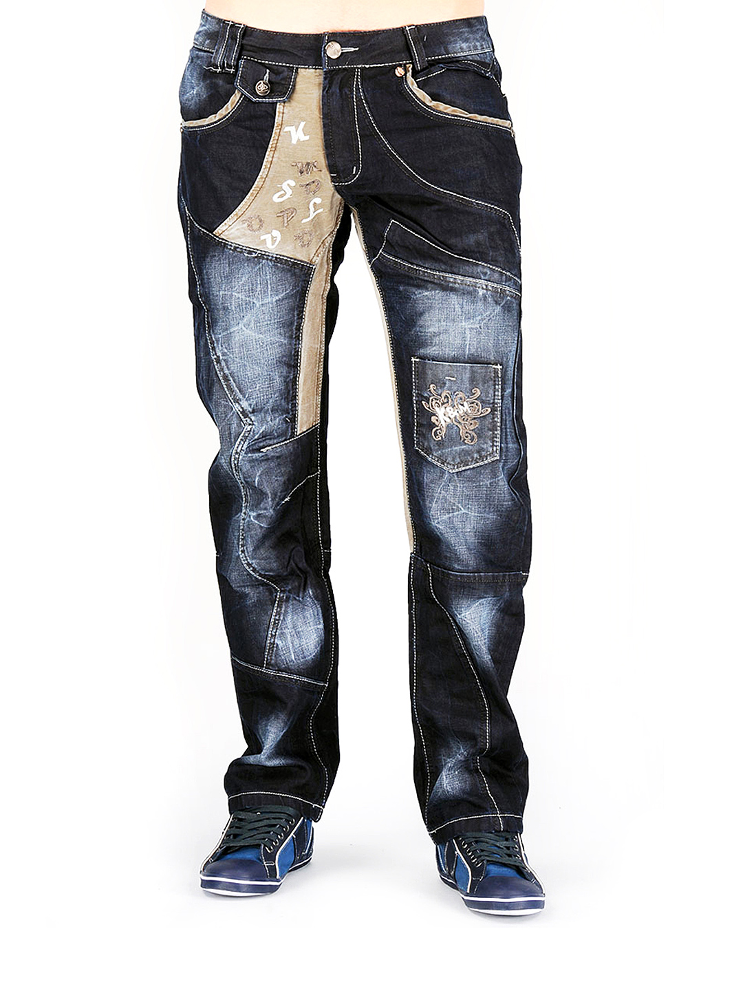 Комбинированные джинсы мужские